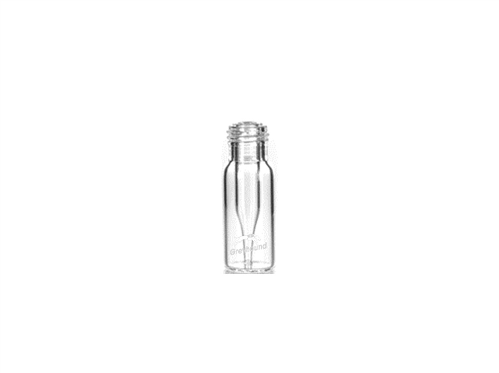 Picture of 250µL Wide Mouth Short Thread Screw Top Fused Insert Vial, Base Bonded, Clear Glass, 9mm Thread, Q-Clean